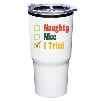 Naughty Nice I Tried Funny Christmas Tumbler