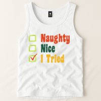 Naughty Nice I Tried Funny Christmas Tank Top