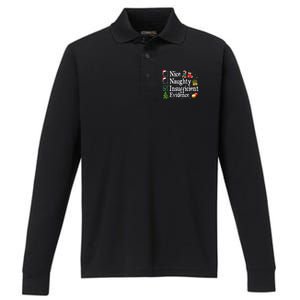 Nice Naughty Insufficient Evidence Christmas Performance Long Sleeve Polo