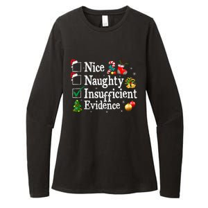 Nice Naughty Insufficient Evidence Christmas Womens CVC Long Sleeve Shirt