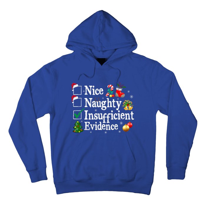 Nice Naughty Insufficient Evidence Christmas Hoodie