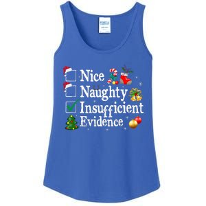 Nice Naughty Insufficient Evidence Christmas Ladies Essential Tank