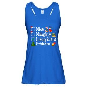 Nice Naughty Insufficient Evidence Christmas Ladies Essential Flowy Tank