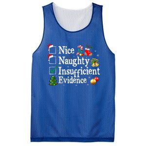 Nice Naughty Insufficient Evidence Christmas Mesh Reversible Basketball Jersey Tank