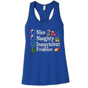 Nice Naughty Insufficient Evidence Christmas Women's Racerback Tank