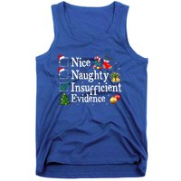 Nice Naughty Insufficient Evidence Christmas Tank Top