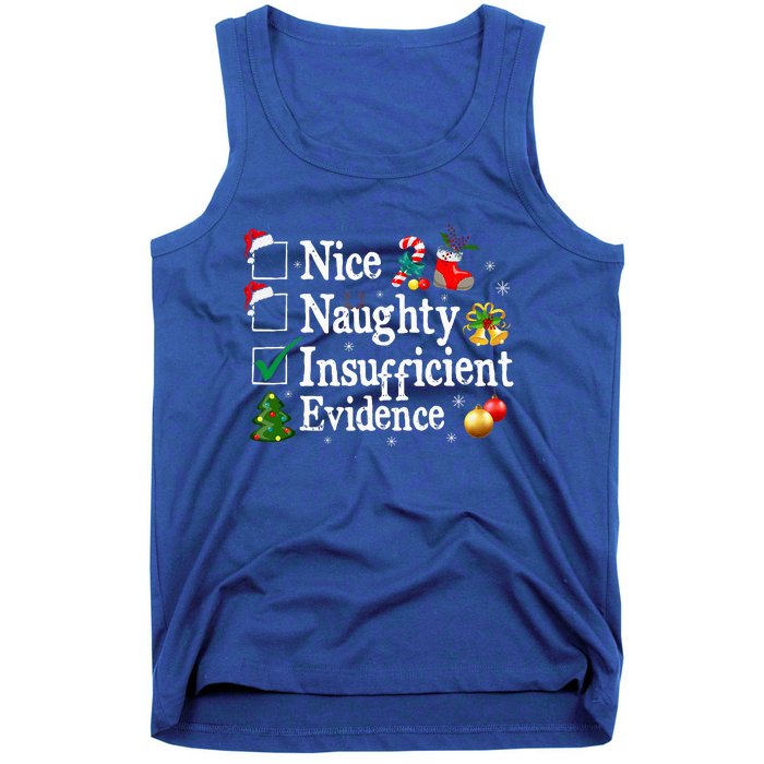 Nice Naughty Insufficient Evidence Christmas Tank Top