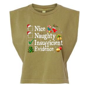 Nice Naughty Insufficient Evidence Christmas Garment-Dyed Women's Muscle Tee