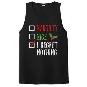 Naughty Nice I Regret Nothing Funny Christmas List Gift PosiCharge Competitor Tank