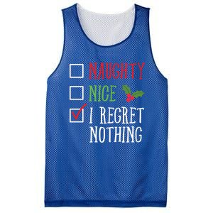 Naughty Nice I Regret Nothing Funny Christmas List Gift Mesh Reversible Basketball Jersey Tank