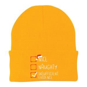 Nice Naughty Insufficient Evidence Christmas Santa Claus Knit Cap Winter Beanie