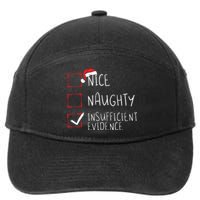 Nice Naughty Insufficient Evidence Christmas Santa Claus 7-Panel Snapback Hat