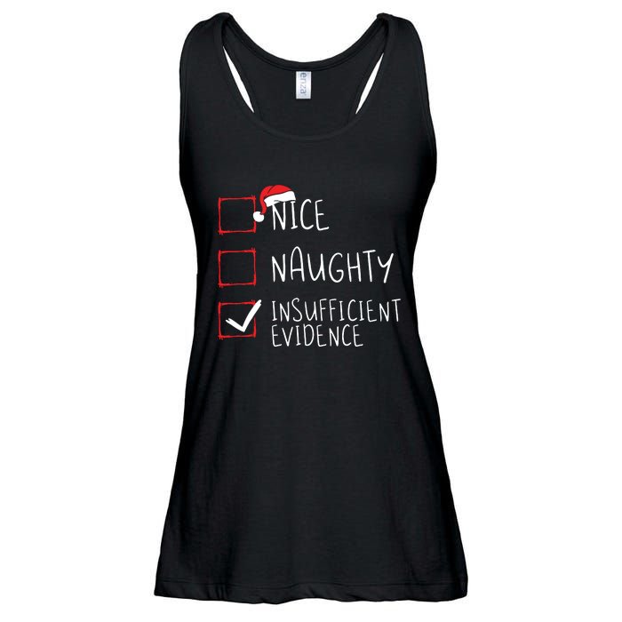 Nice Naughty Insufficient Evidence Christmas Santa Claus Ladies Essential Flowy Tank