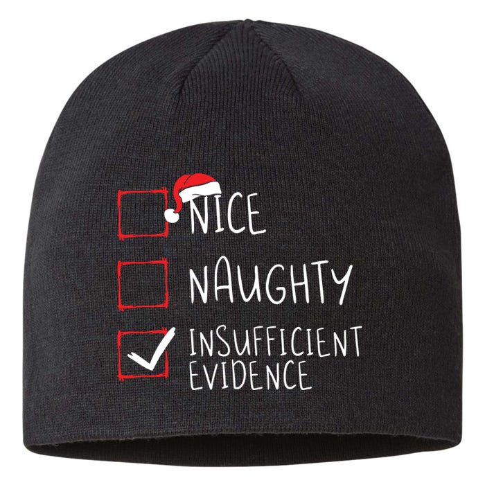 Nice Naughty Insufficient Evidence Christmas Santa Claus Sustainable Beanie