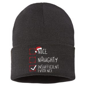 Nice Naughty Insufficient Evidence Christmas Santa Claus Sustainable Knit Beanie