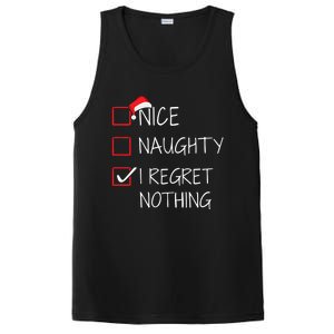 Nice Naughty I Regret Nothing Christmas List For Santa Claus Great Gift PosiCharge Competitor Tank