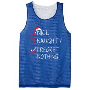 Nice Naughty I Regret Nothing Christmas List For Santa Claus Great Gift Mesh Reversible Basketball Jersey Tank