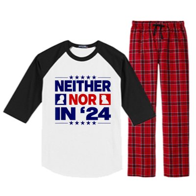 Neither Nor In 24 Funny Trump US Flag Biden Retro Vintage Raglan Sleeve Pajama Set