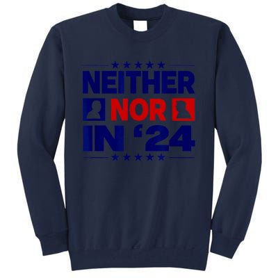 Neither Nor In 24 Funny Trump US Flag Biden Retro Vintage Tall Sweatshirt