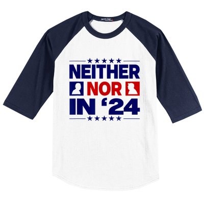 Neither Nor In 24 Funny Trump US Flag Biden Retro Vintage Baseball Sleeve Shirt