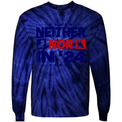 Neither Nor In 24 Funny Trump US Flag Biden Retro Vintage Tie-Dye Long Sleeve Shirt