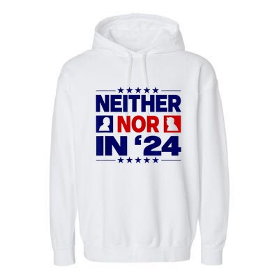 Neither Nor In 24 Funny Trump US Flag Biden Retro Vintage Garment-Dyed Fleece Hoodie