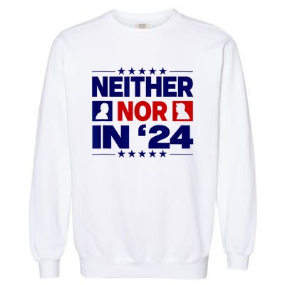 Neither Nor In 24 Funny Trump US Flag Biden Retro Vintage Garment-Dyed Sweatshirt