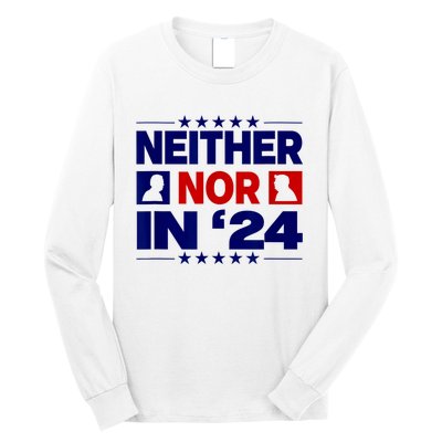 Neither Nor In 24 Funny Trump US Flag Biden Retro Vintage Long Sleeve Shirt