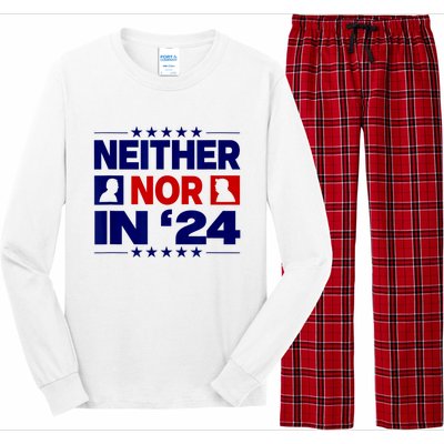 Neither Nor In 24 Funny Trump US Flag Biden Retro Vintage Long Sleeve Pajama Set