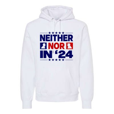 Neither Nor In 24 Funny Trump US Flag Biden Retro Vintage Premium Hoodie