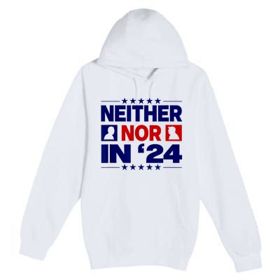 Neither Nor In 24 Funny Trump US Flag Biden Retro Vintage Premium Pullover Hoodie