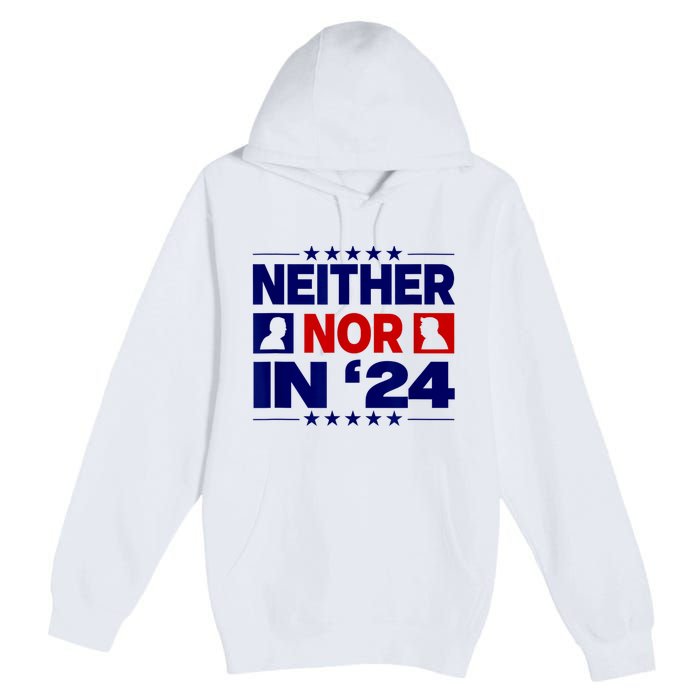 Neither Nor In 24 Funny Trump US Flag Biden Retro Vintage Premium Pullover Hoodie