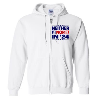 Neither Nor In 24 Funny Trump US Flag Biden Retro Vintage Full Zip Hoodie