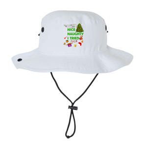 Nice Naughty I Tried Christmas Tree Light Funny Xmas Cool Gift Legacy Cool Fit Booney Bucket Hat