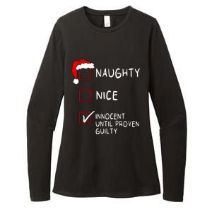 Naughty Nice Innocent Until Guilty Xmas Christmas Womens CVC Long Sleeve Shirt