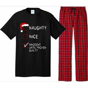 Naughty Nice Innocent Until Guilty Xmas Christmas Pajama Set