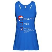 Naughty Nice Innocent Until Guilty Xmas Christmas Ladies Essential Flowy Tank