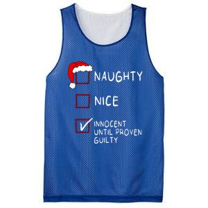 Naughty Nice Innocent Until Guilty Xmas Christmas Mesh Reversible Basketball Jersey Tank