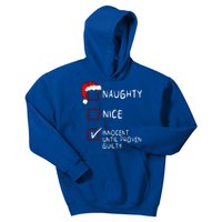 Naughty Nice Innocent Until Guilty Xmas Christmas Kids Hoodie