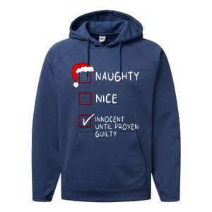 Naughty Nice Innocent Until Guilty Xmas Christmas Performance Fleece Hoodie