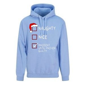 Naughty Nice Innocent Until Guilty Xmas Christmas Unisex Surf Hoodie