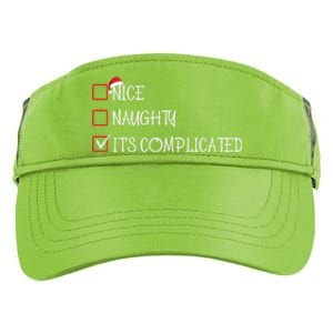 Nice Naughty ItS Complicated List Santa Christmas Xmas Pjs Gift Adult Drive Performance Visor