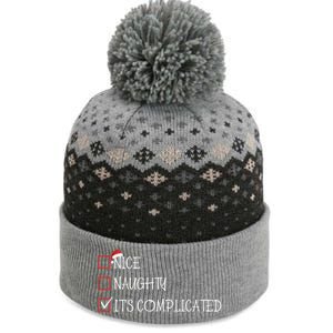 Nice Naughty ItS Complicated List Santa Christmas Xmas Pjs Gift The Baniff Cuffed Pom Beanie