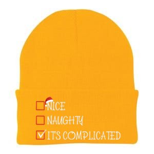 Nice Naughty ItS Complicated List Santa Christmas Xmas Pjs Gift Knit Cap Winter Beanie