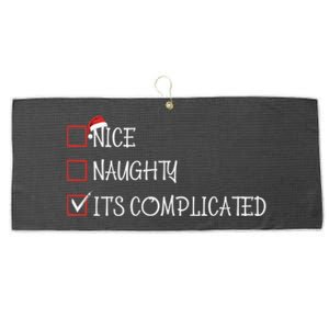 Nice Naughty ItS Complicated List Santa Christmas Xmas Pjs Gift Large Microfiber Waffle Golf Towel