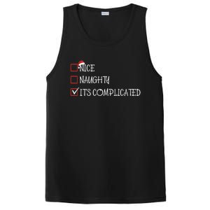 Nice Naughty ItS Complicated List Santa Christmas Xmas Pjs Gift PosiCharge Competitor Tank