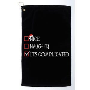 Nice Naughty ItS Complicated List Santa Christmas Xmas Pjs Gift Platinum Collection Golf Towel