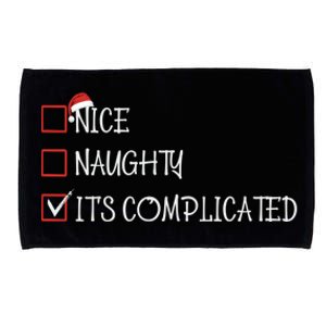 Nice Naughty ItS Complicated List Santa Christmas Xmas Pjs Gift Microfiber Hand Towel