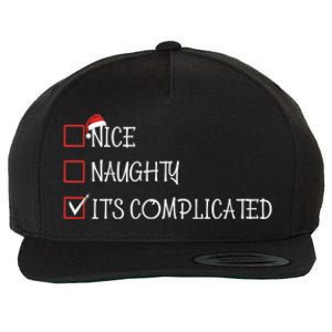 Nice Naughty ItS Complicated List Santa Christmas Xmas Pjs Gift Wool Snapback Cap