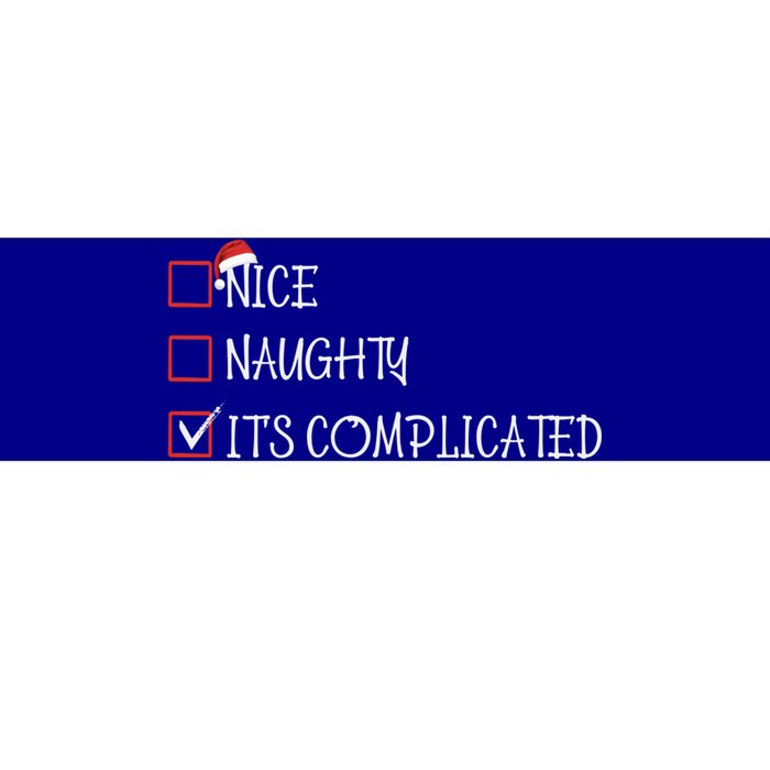 Nice Naughty ItS Complicated List Santa Christmas Xmas Pjs Gift Bumper Sticker